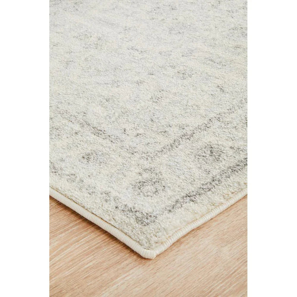 Evoke Winter White Transitional Runner Rug - ICONIC RUGS