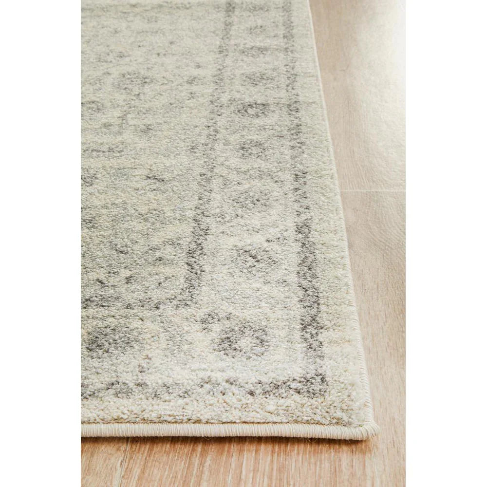 Evoke Winter White Transitional Runner Rug - ICONIC RUGS