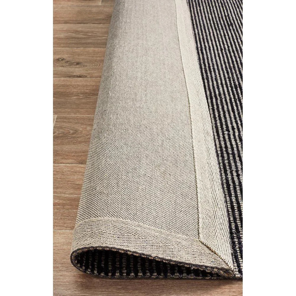 Allure Black Cotton Rayon Rug - ICONIC RUGS