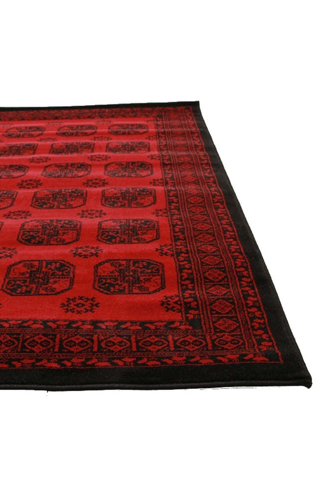 Istanbul Collection Classic Afghan Pattern Red Rug