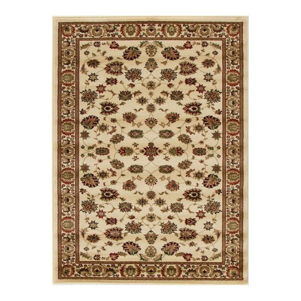 Istanbul Collection Traditional Floral Pattern Ivory Rug