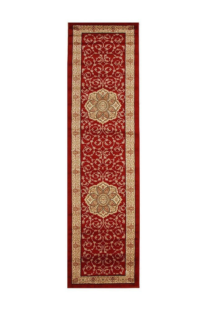 Istanbul Medallion Classic Pattern Runner Rug Red