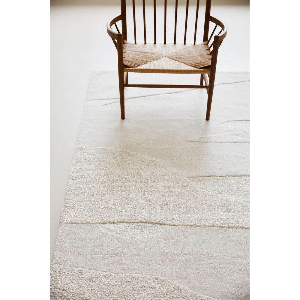B&C Decor Scape White Pure Wool Designer Rug