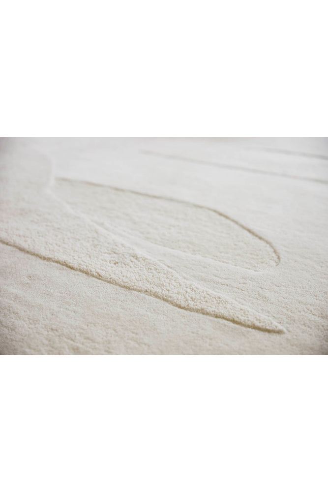 B&C Decor Scape White Pure Wool Designer Rug
