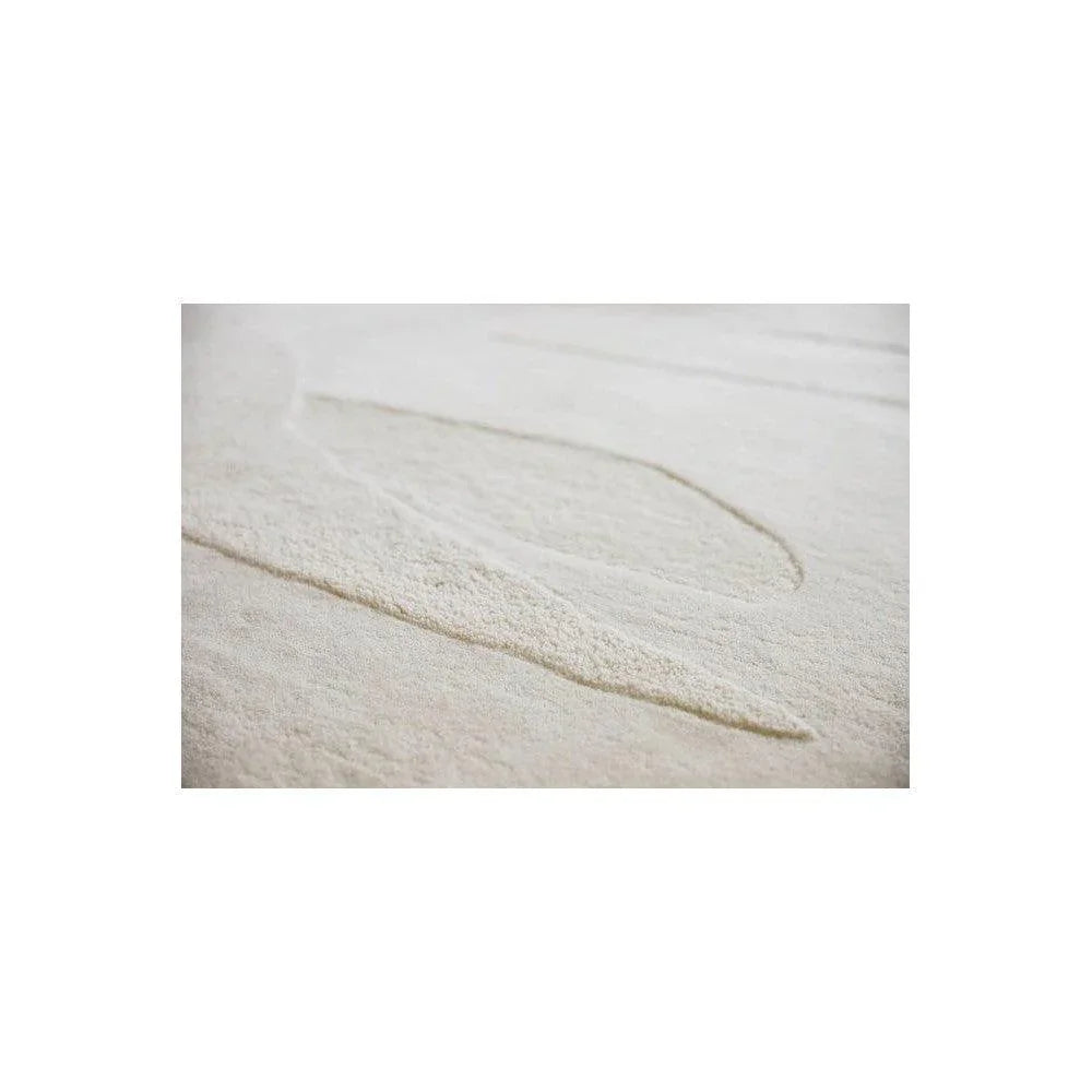 B&C Decor Scape White Pure Wool Designer Rug