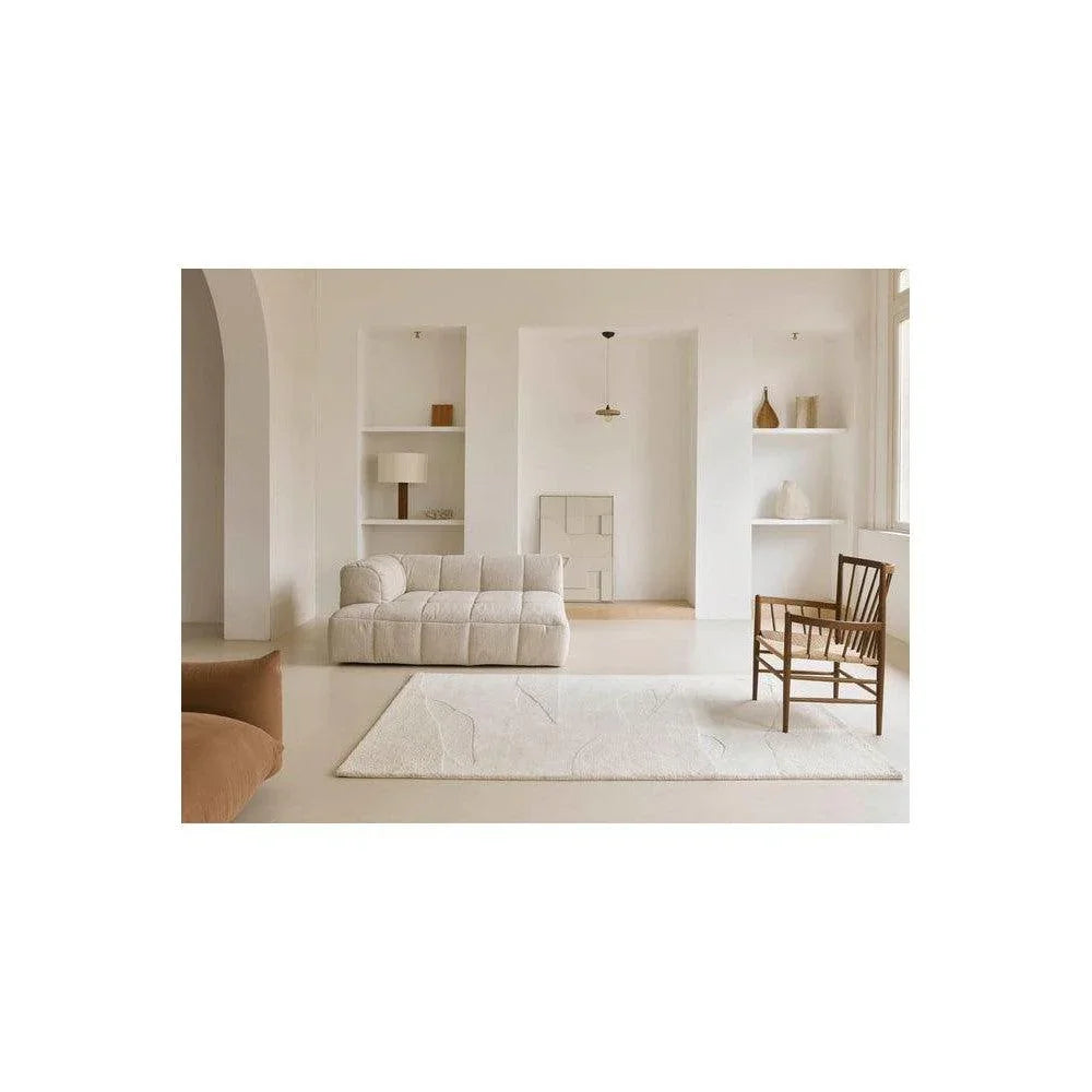 B&C Decor Scape White Pure Wool Designer Rug