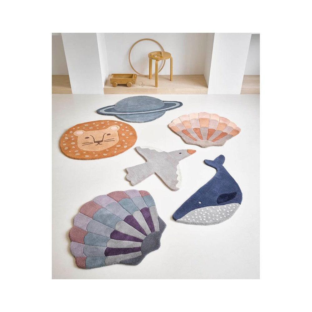 B&C Decor Shell Lilac Pure Wool Designer Rug