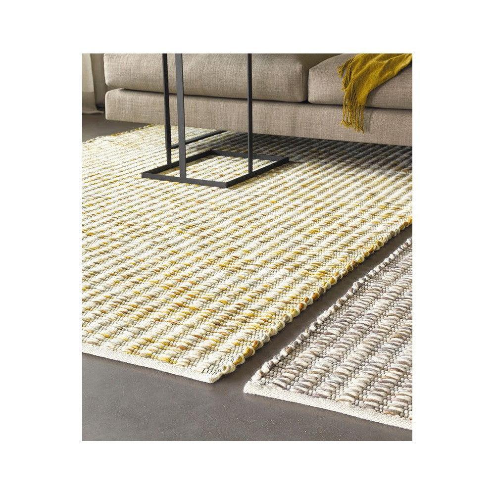 B&C Grain Off White Pure Wool Designer Rug