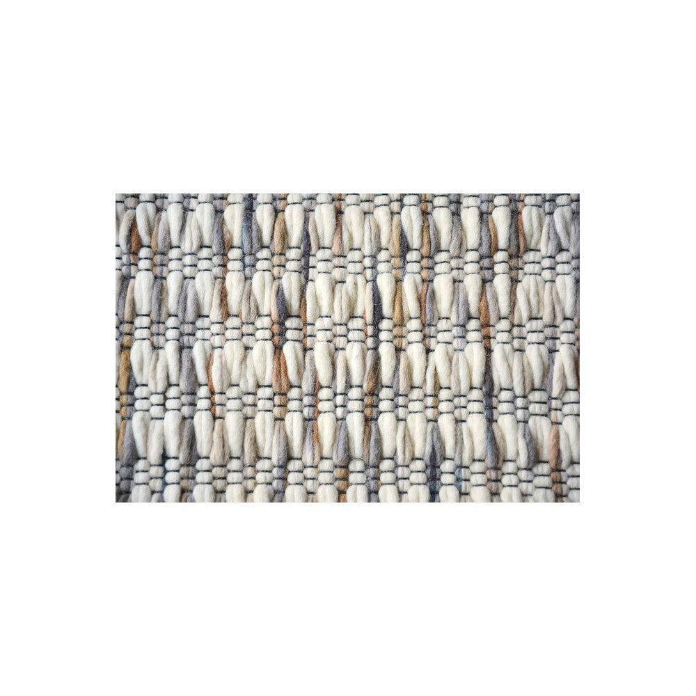 B&C Grain Off White Pure Wool Designer Rug