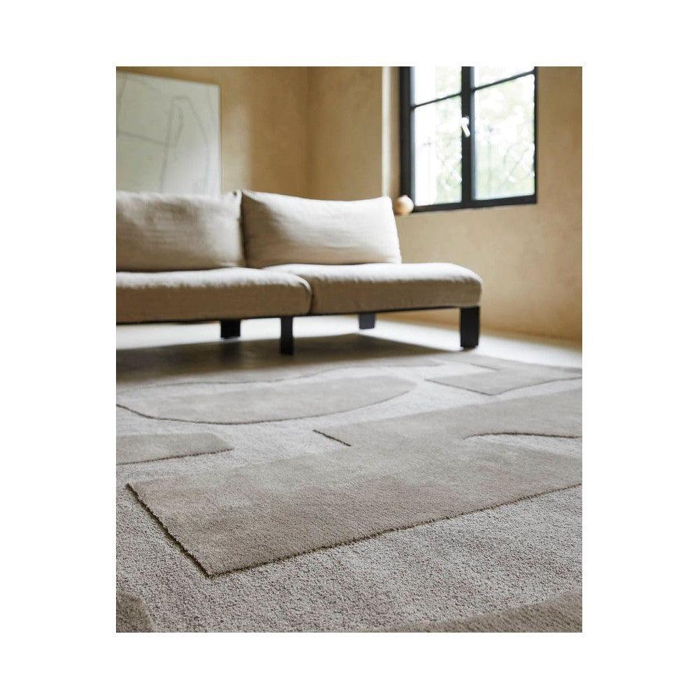 B&C Twinset Mural Cement Pure Wool Designer Rug