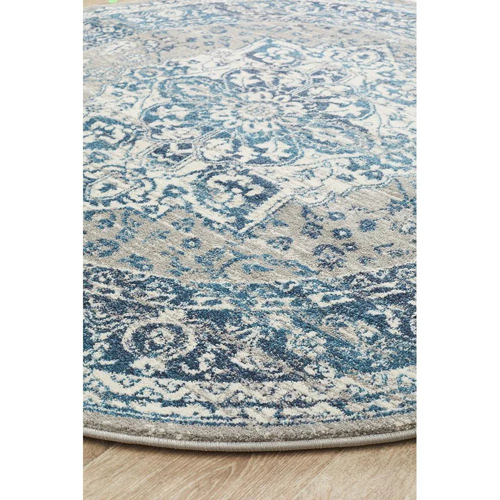 Babylon Blue  Round Rug 2