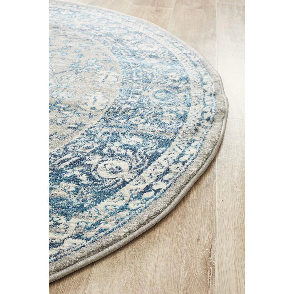 Babylon Blue  Round Rug 2