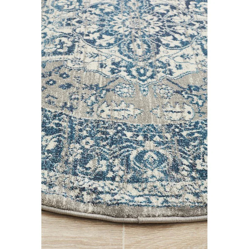 Babylon Blue  Round Rug 2