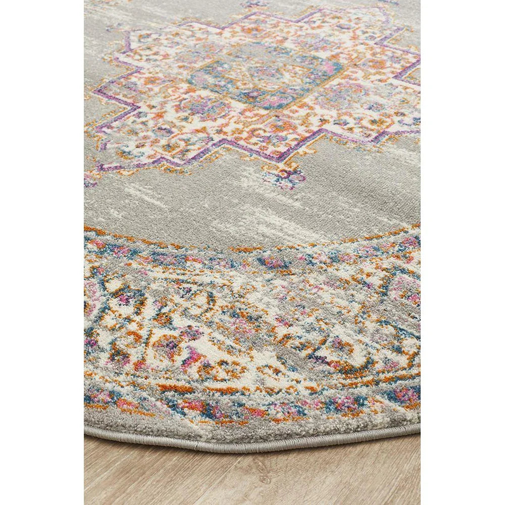 Babylon Grey  Round Rug