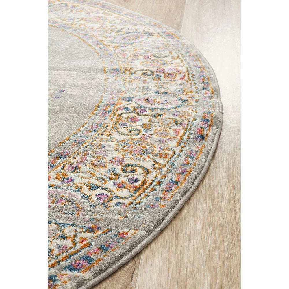 Babylon Grey  Round Rug