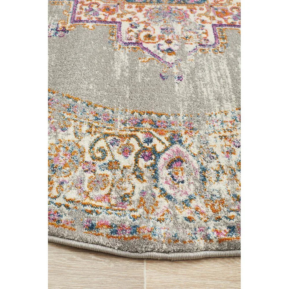 Babylon Grey  Round Rug