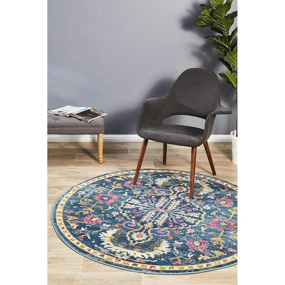 Babylon Navy  Round Rug 2