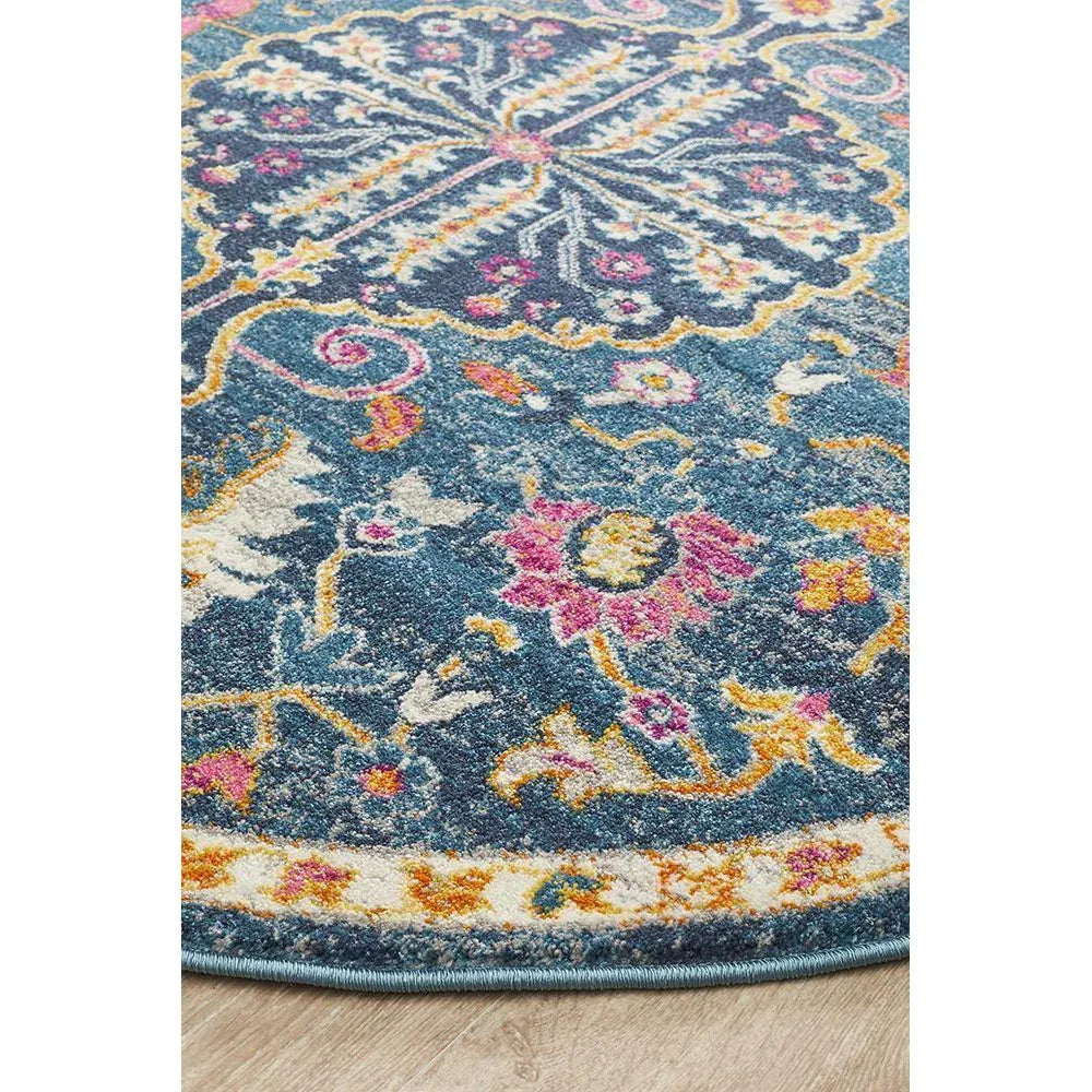 Babylon Navy  Round Rug 2
