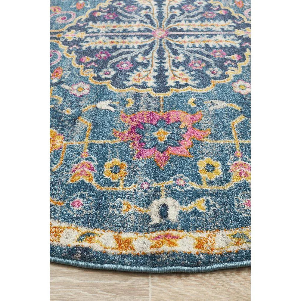 Babylon Navy  Round Rug 2
