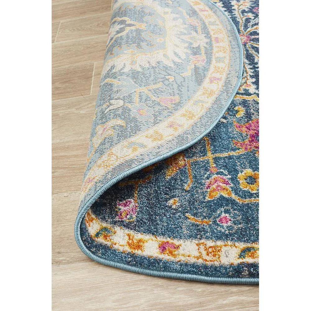 Babylon Navy  Round Rug 2
