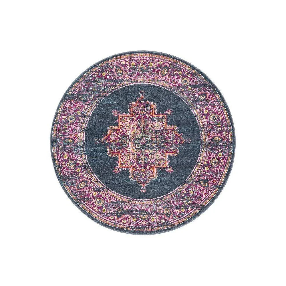 Babylon Navy  Round Rug