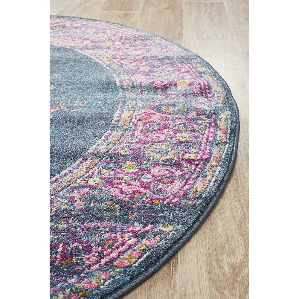 Babylon Navy  Round Rug