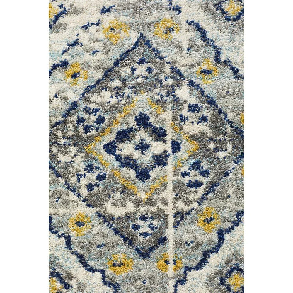 Babylon 203 Navy  Round Rug - ICONIC RUGS