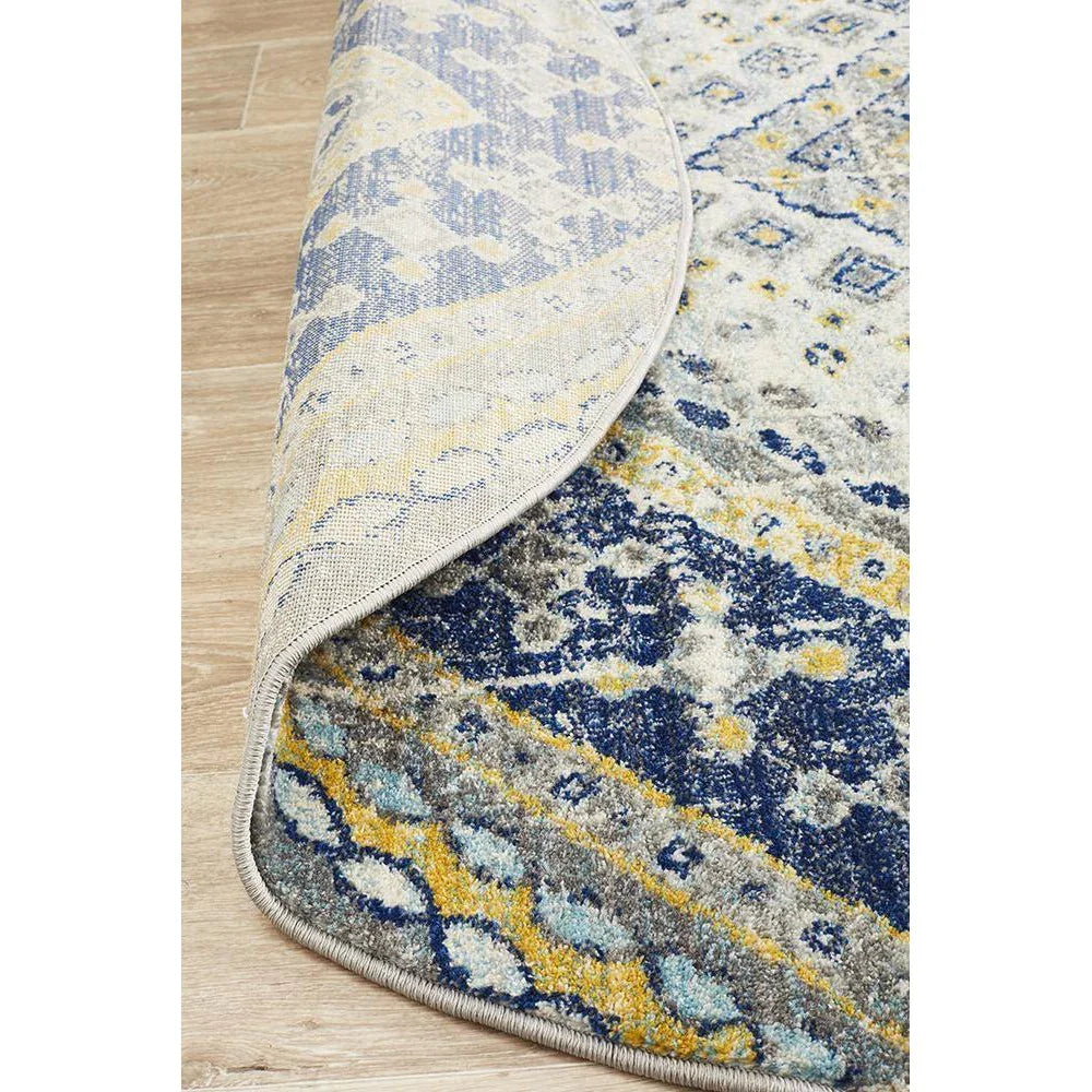 Babylon 203 Navy  Round Rug - ICONIC RUGS