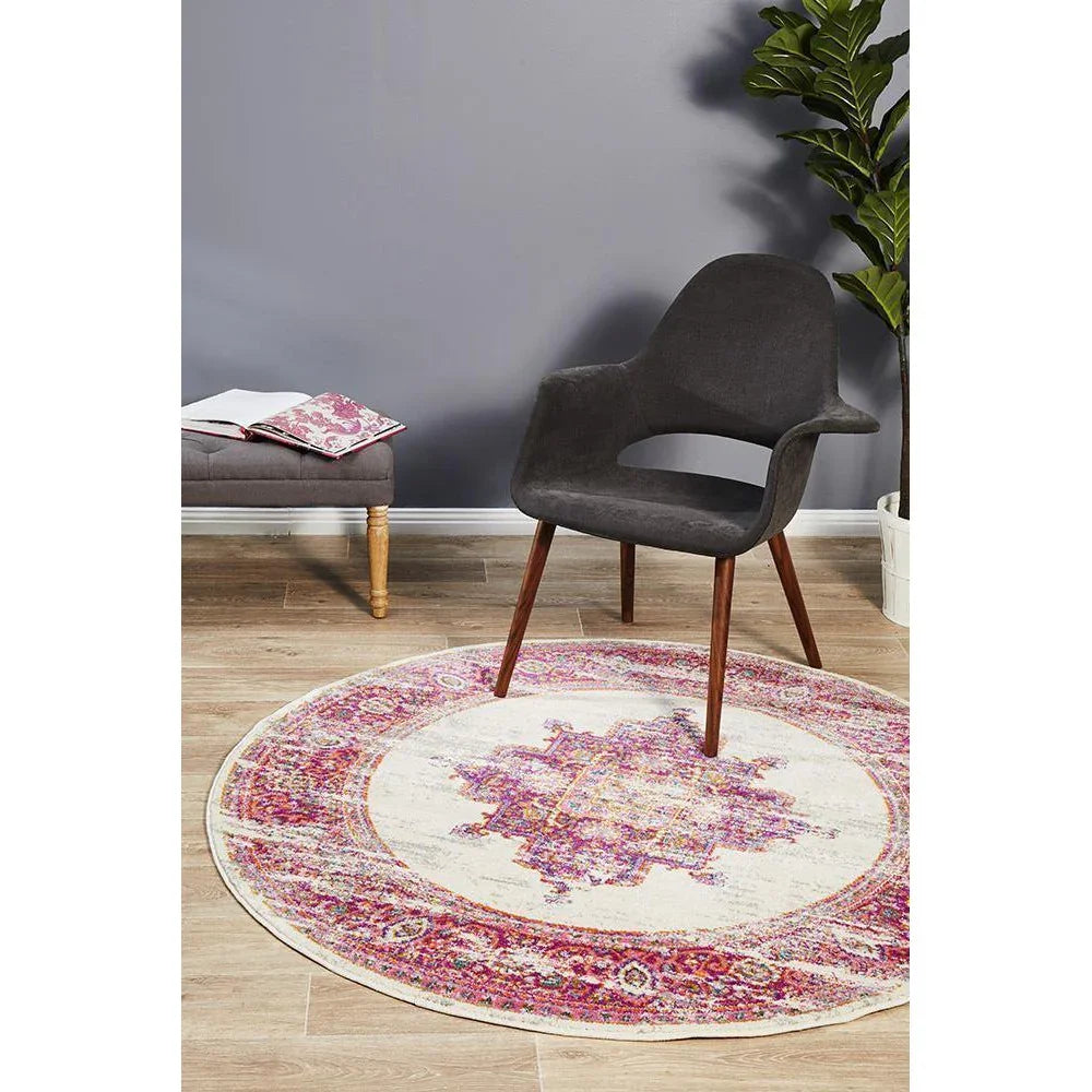 Babylon Pink  Round Rug