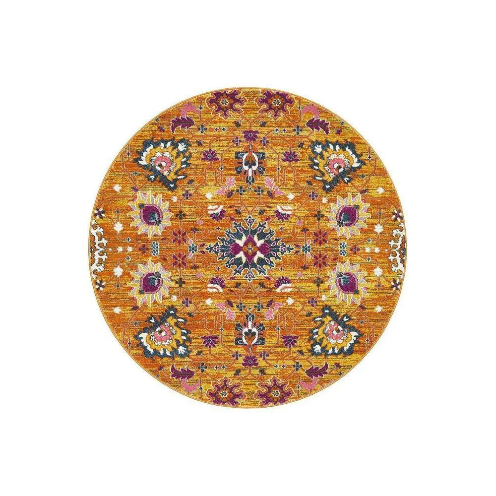 Babylon Rust  Round Rug