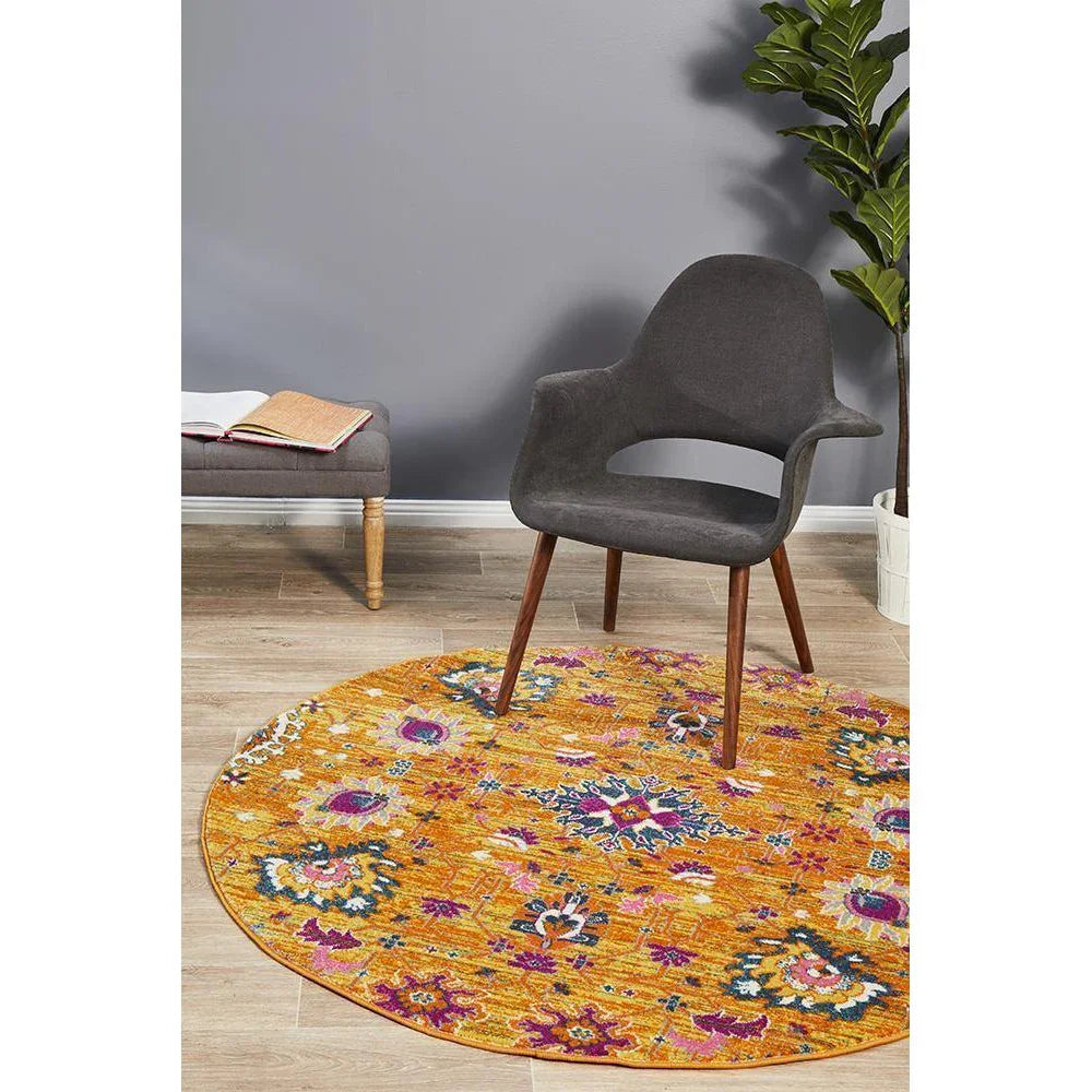 Babylon Rust  Round Rug