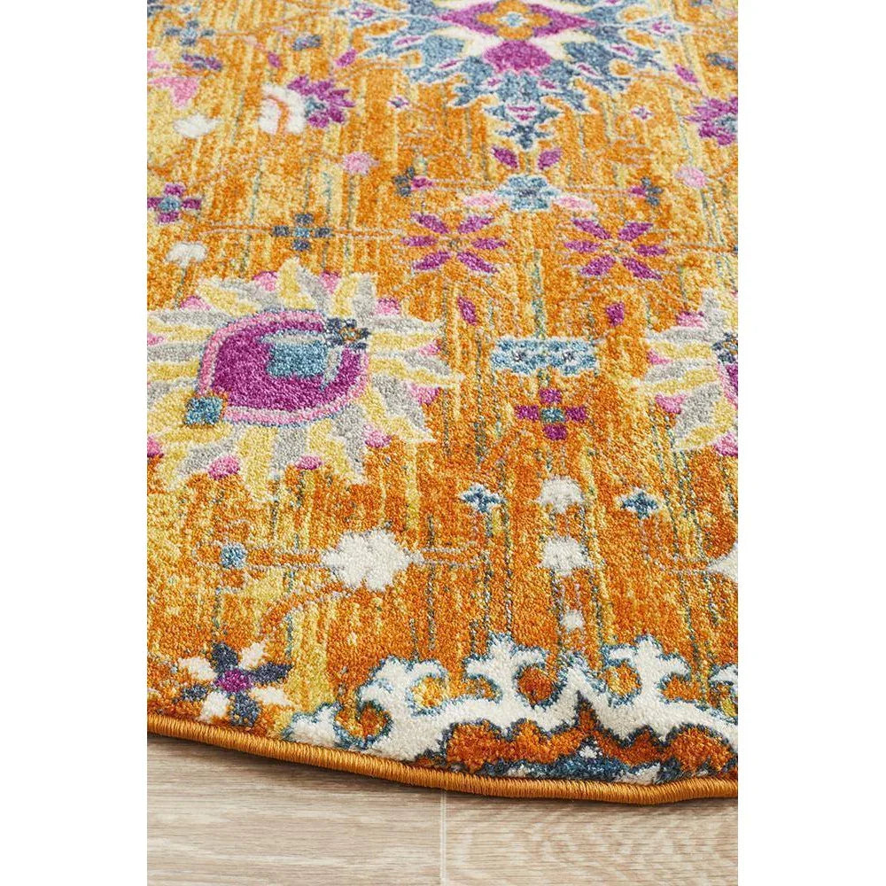 Babylon Rust  Round Rug