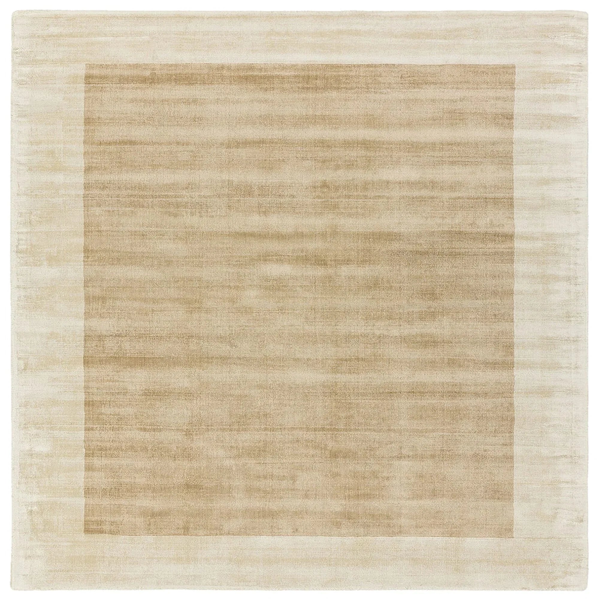 Asiatic Blade Border Putty Champagne Square square rug styled in a living room