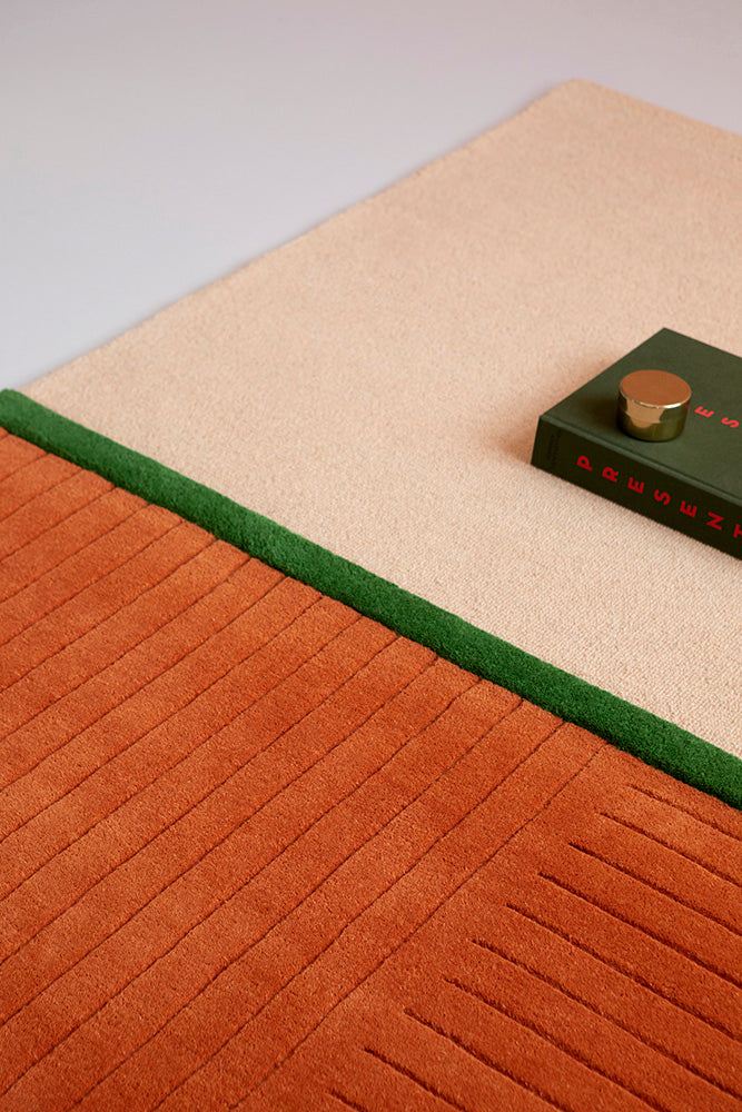Brink & Campman Decor Rhythm Tangerine Pure Wool Designer Rug