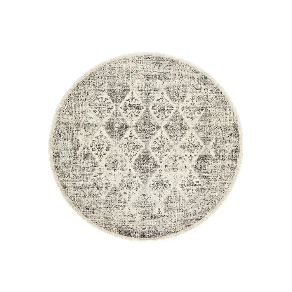 Century 999 Grey Round Rug - ICONIC RUGS