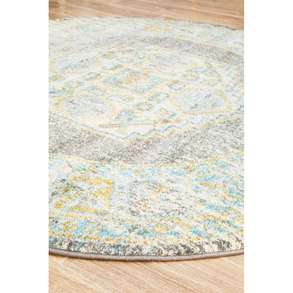 Century 944 Grey Round Rug - ICONIC RUGS