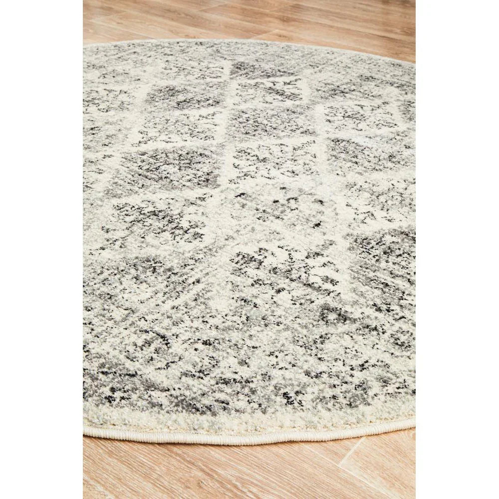 Century 999 Grey Round Rug - ICONIC RUGS