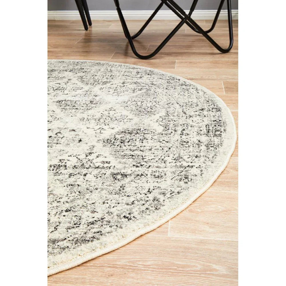 Century 999 Grey Round Rug - ICONIC RUGS