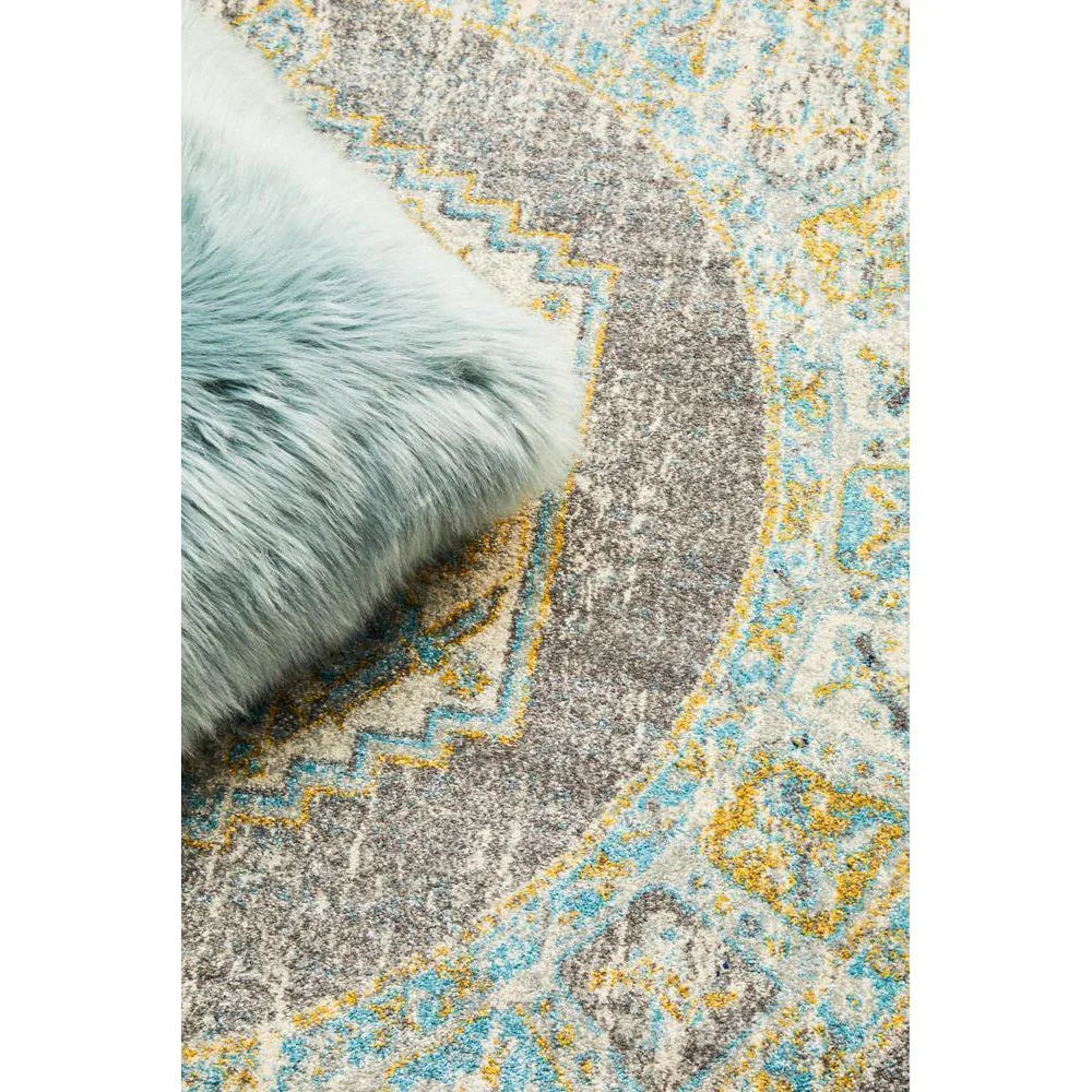 Century 944 Grey Round Rug - ICONIC RUGS