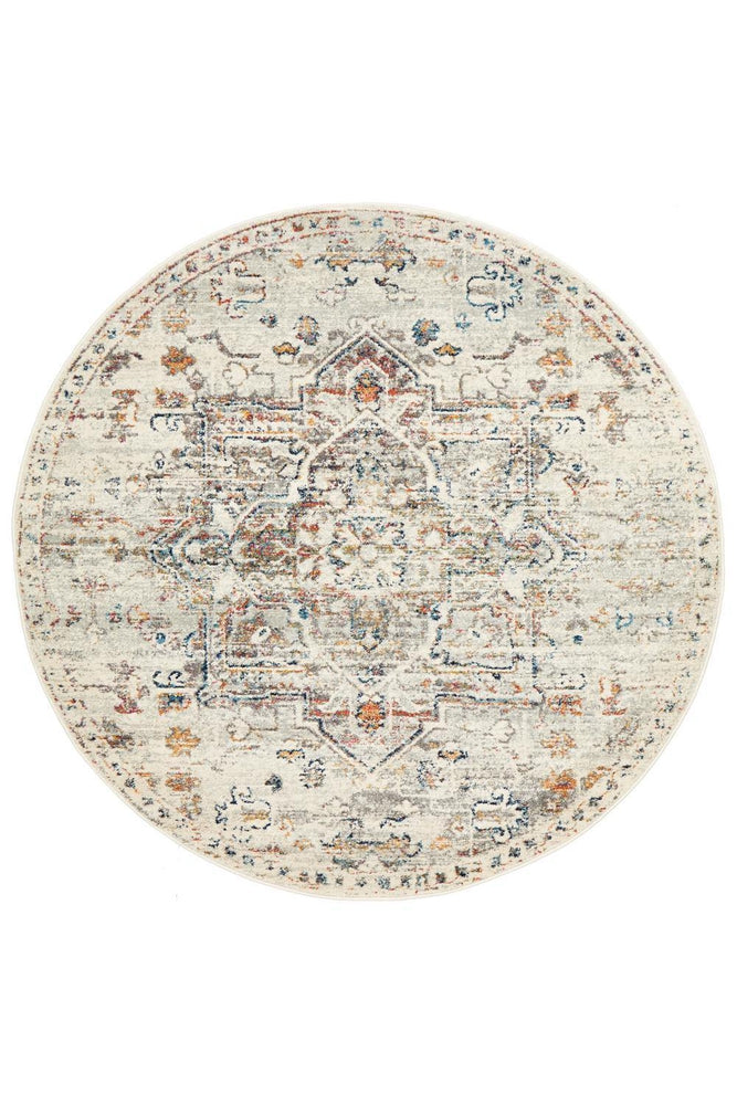 Century 911 Silver Round Rug - ICONIC RUGS