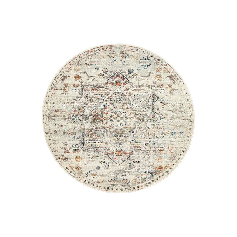Century 911 Silver Round Rug - ICONIC RUGS
