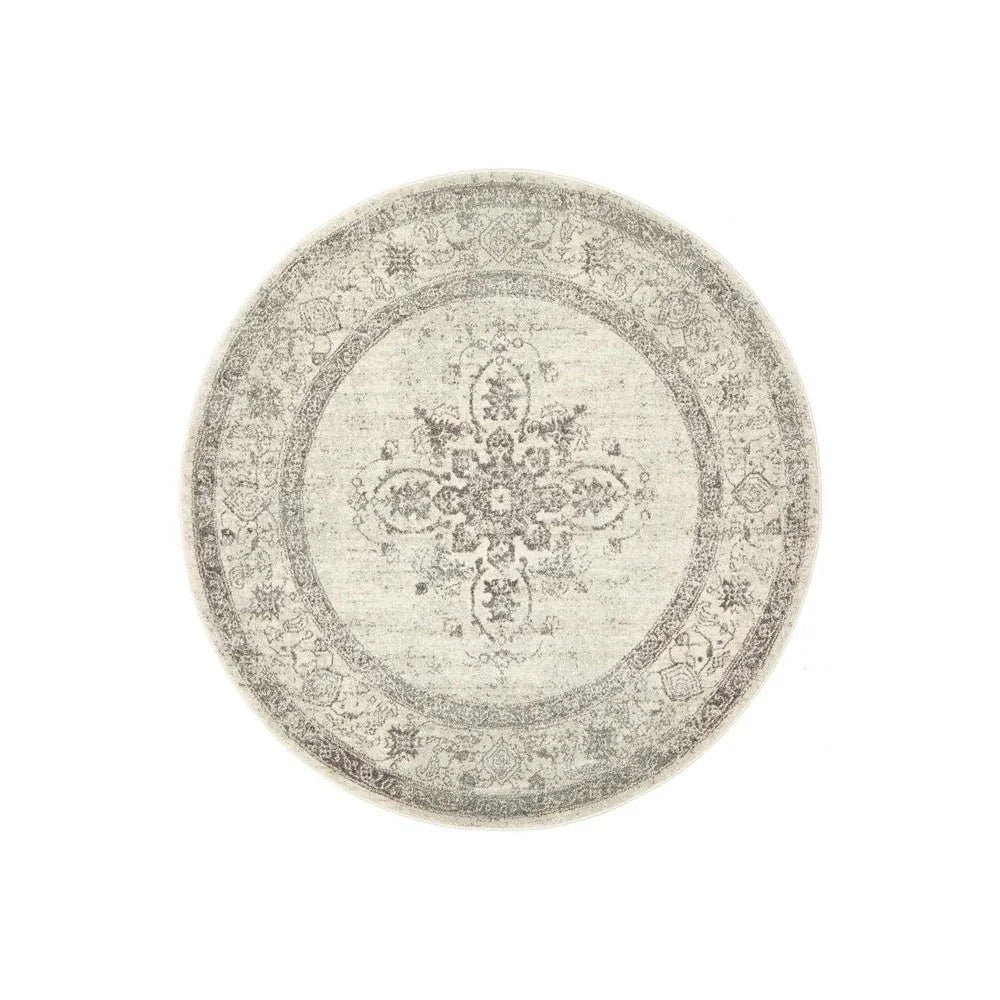 Century 977 Silver Round Rug - ICONIC RUGS