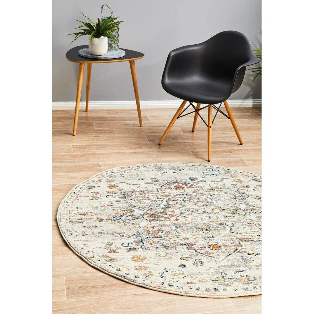 Century 911 Silver Round Rug - ICONIC RUGS