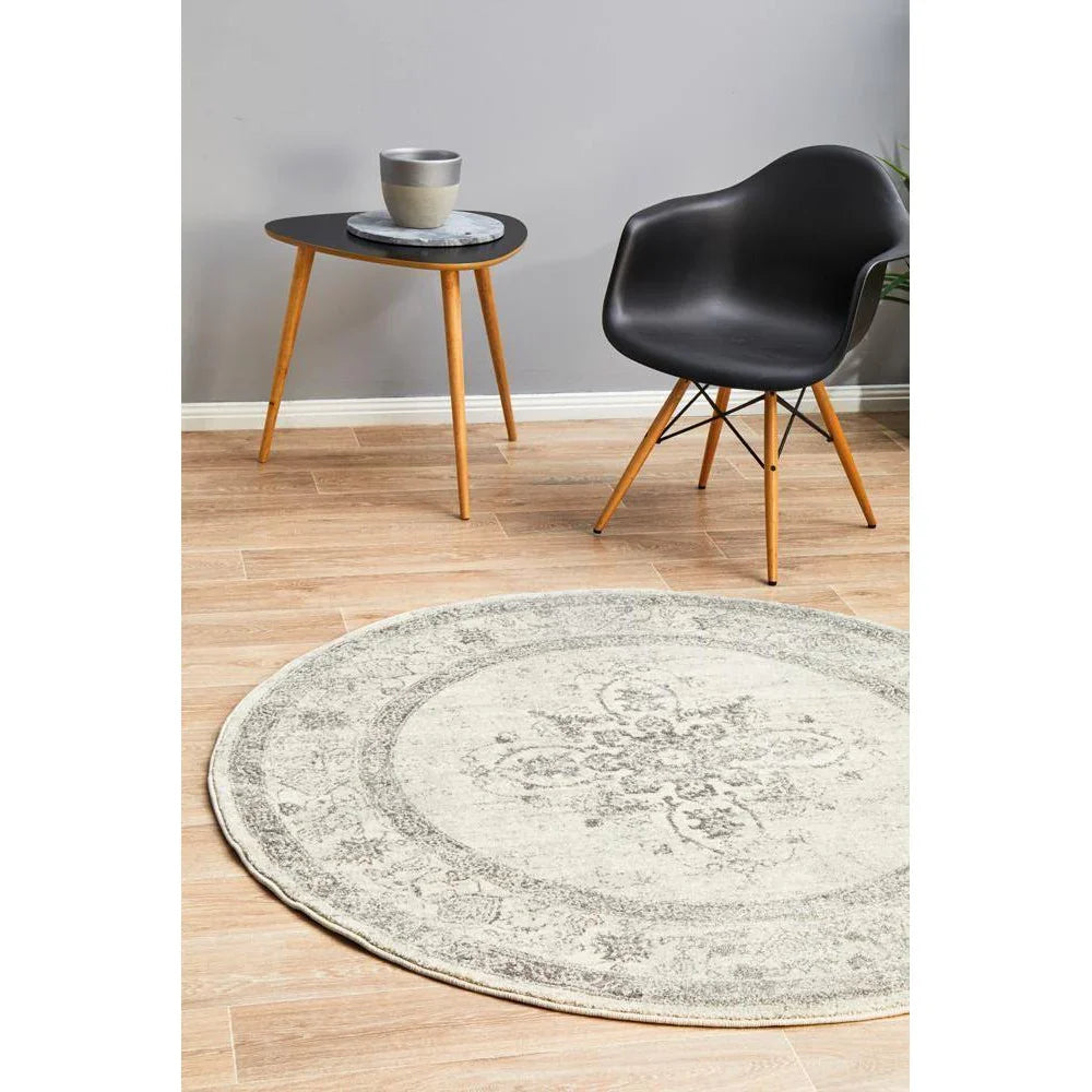 Century 977 Silver Round Rug - ICONIC RUGS