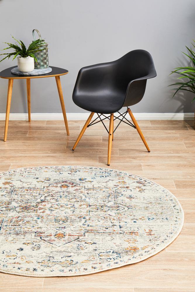 Century 911 Silver Round Rug - ICONIC RUGS