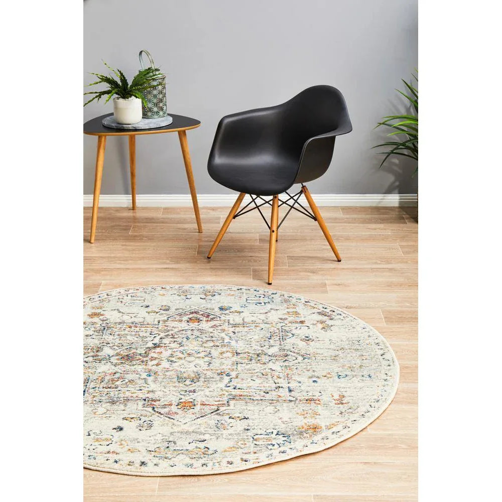 Century 911 Silver Round Rug - ICONIC RUGS