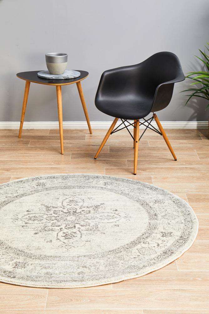 Century 977 Silver Round Rug - ICONIC RUGS