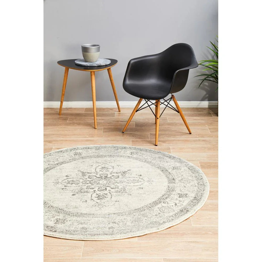 Century 977 Silver Round Rug - ICONIC RUGS
