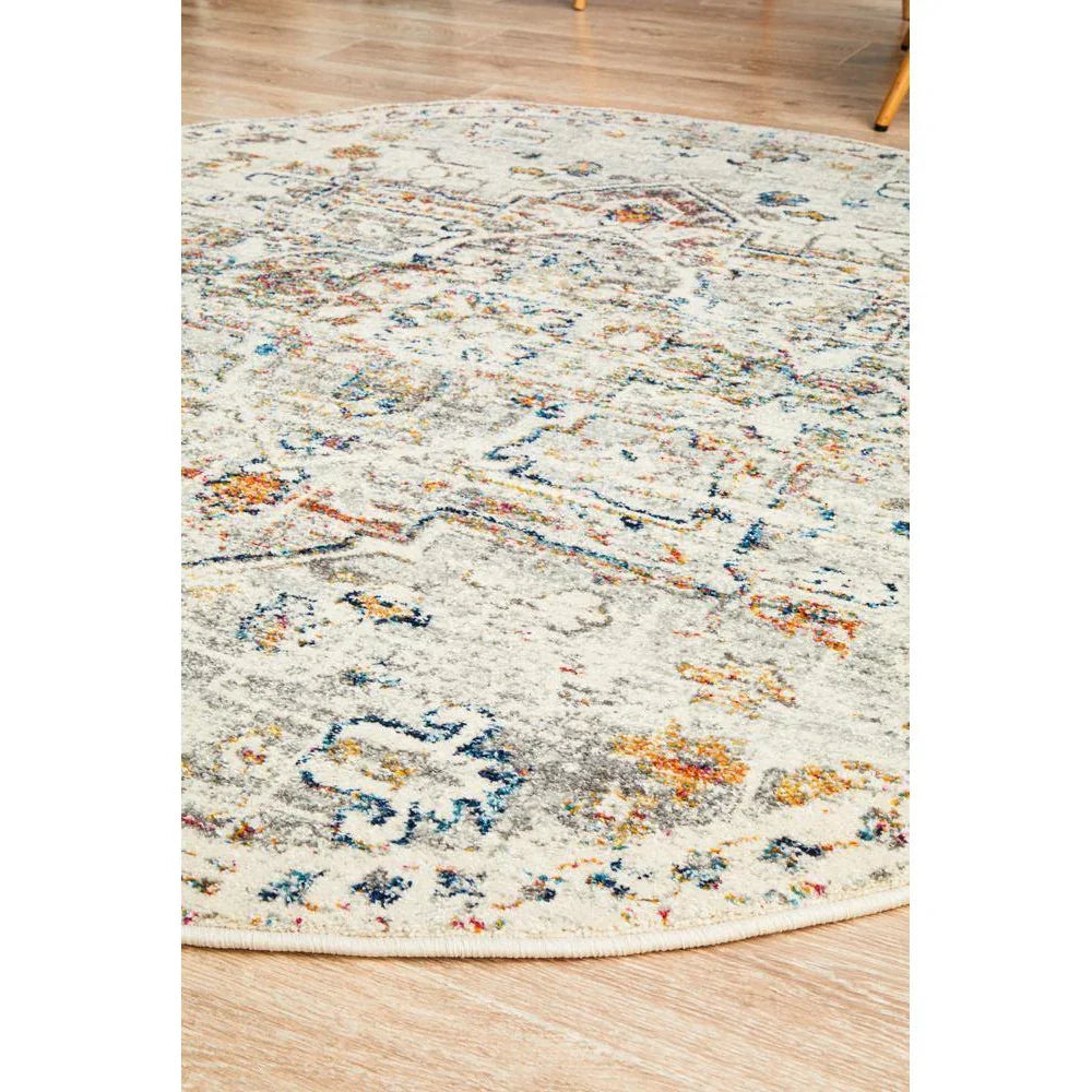 Century 911 Silver Round Rug - ICONIC RUGS