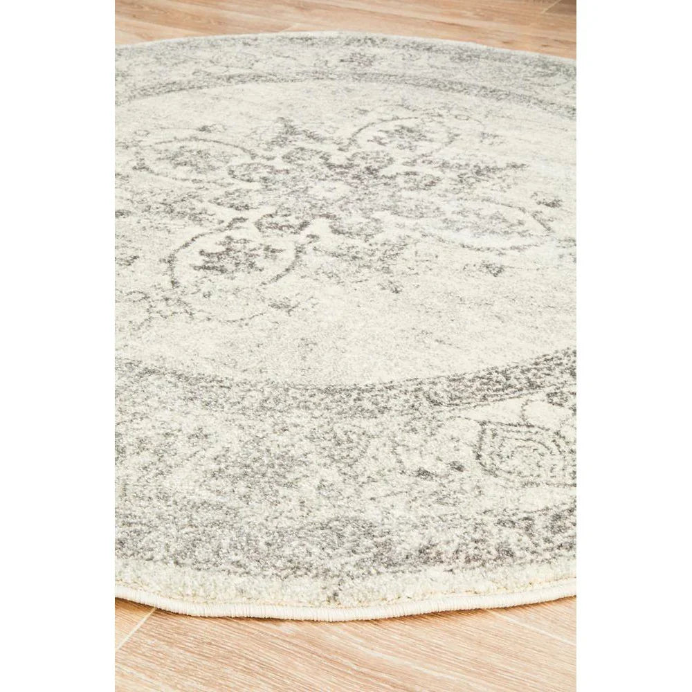 Century 977 Silver Round Rug - ICONIC RUGS